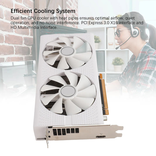 GPU Graphics Card 4K Ultra HD 8GB GDDR5 256bit Dual Fan and Copper Pipe Cooling RX470 Quiet Gaming Graphics Card for Computer.