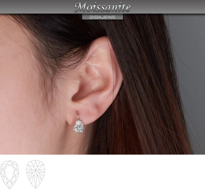 GIGAJEWE Moissanite D Color VVS1 Total 2.5ct 925 Silver Drop Earring 18K Gold Plated Diamond Test Passed Jewelry Woman Girl Gift.