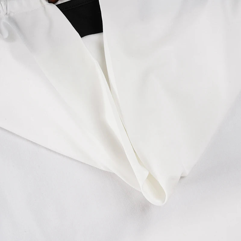 2025 Autumn Winter Women Korean Fake Two Pieces Slash Neck Top 2000s Long Sleeve T-Shirt Kpop Tees Y2k Design Coquette Gyaru New.