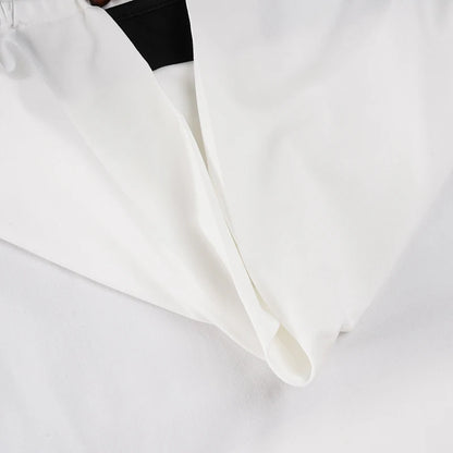 2025 Autumn Winter Women Korean Fake Two Pieces Slash Neck Top 2000s Long Sleeve T-Shirt Kpop Tees Y2k Design Coquette Gyaru New.