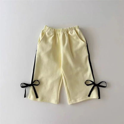 2024 Spring New Kids Clothing Sets Children Long Sleeve Suits Baby Girls Bow Sweatshirt+Pants 2Pcs Toddler Versatile Outfits