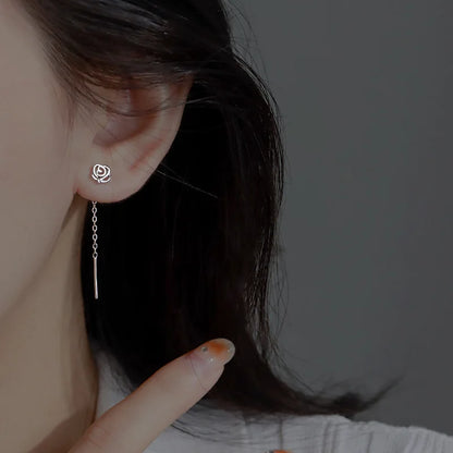 Korean Cute Ear Piercing Water Drop Earrings for Women Crystal Short Tassel Hypoallergenic Female Earrings Party Jewelry Brincos