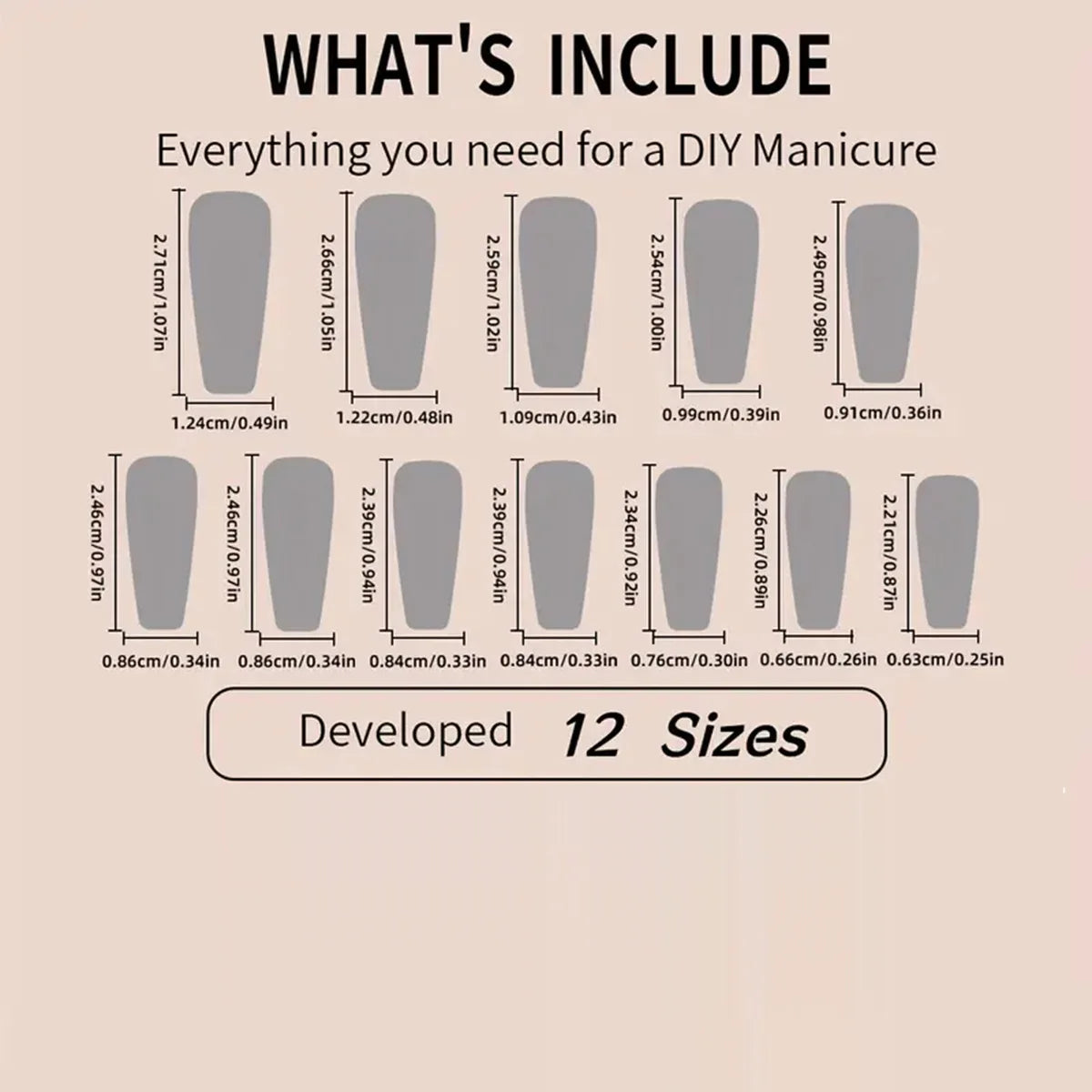 24pcs/set Medium long square fake nails for women girls cute heart flowers feather butterfly design press on false nail art tips