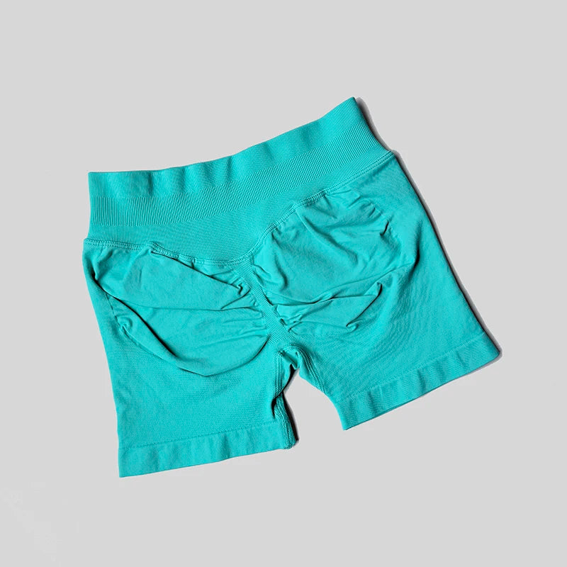 2025 Seamless Yoga Shorts Women Fitness Sports Biker 4.5" Low Ribbed Band Gym Shorts Workout Scrunch Butt Impact Leggings.
