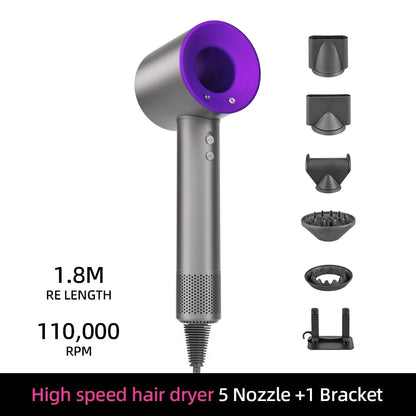 Negative ion hair dryer with high speed and no blades High power silent and quick drying Portable, suitable for home and travel.