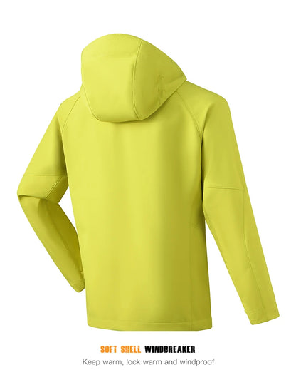JNLN Men Women Waterproof Soft Shell Jacket Windproof Warm Fleece Rain Coat Unisex Hiking Climbing Trekking Outdoor Windbreaker