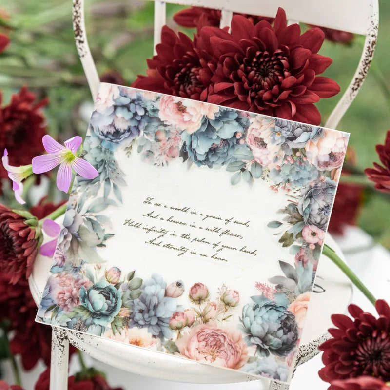 50mm*2m PET Natural Plant Flowers tape Sticker Decorative collage Adhesive Diy Scrapbooking hand made Masking tape.