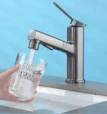 3 Function Stream Sprayer Hot Cold Brass Washbasin Faucet for Bathroom Single Handle Dual Hole Pull Out Basin Sink Mixer Tap