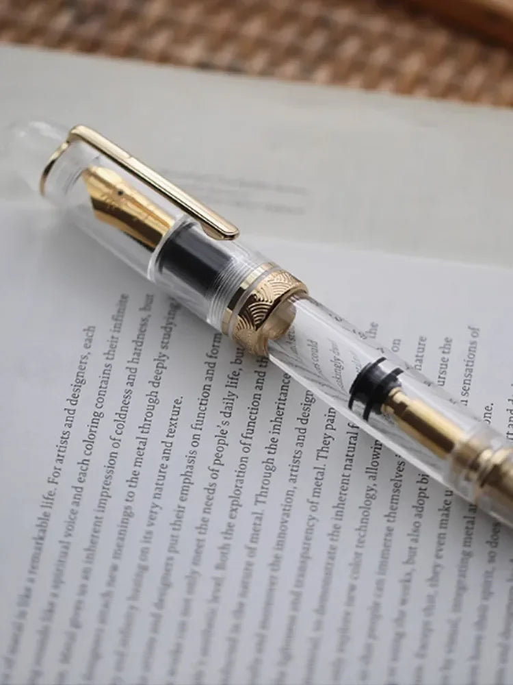 MAJOHN Nr. 8 40-Feder-Acryl-Füllfederhalter P140, groß, transparent, für Erwachsene, Studenten, Farbtinte, großes Fassungsvermögen, Stift zum Schreiben von Schreibwaren.