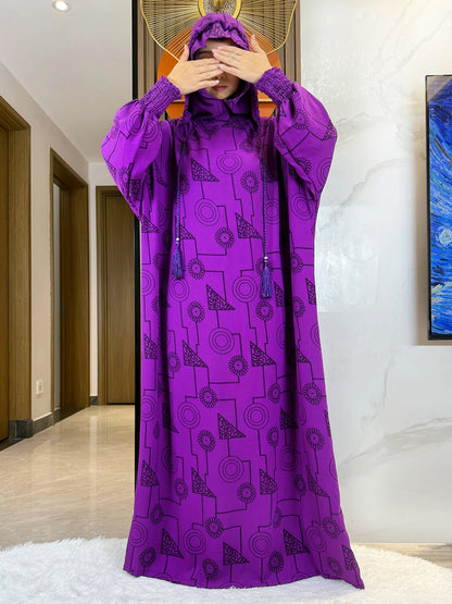 Promotion New Double Hat Women Abaya With Hooded Irregular Pattern Long Abaya Tassel Muslim Saudi Prayer Kaftan Oriental Robes.