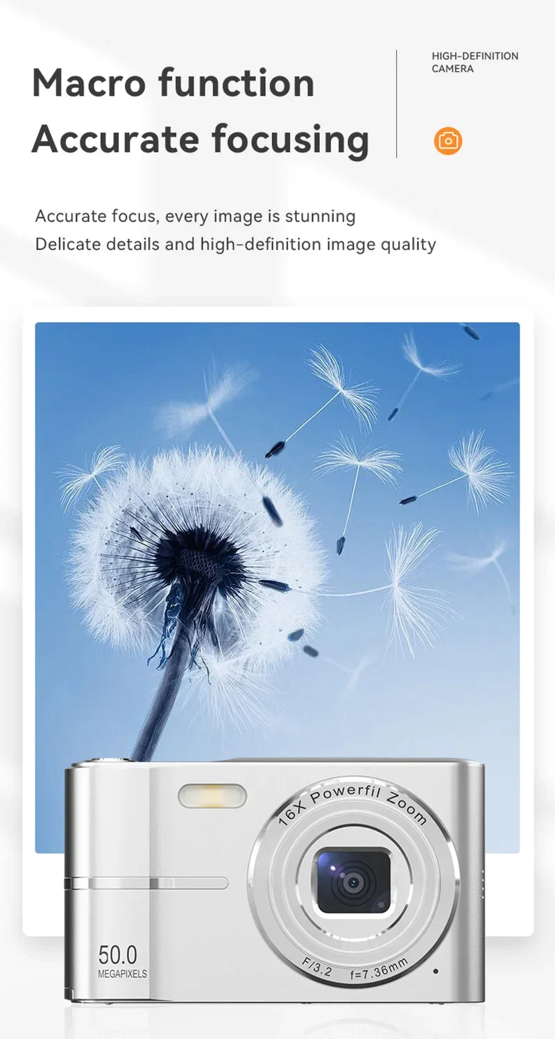 Xiaomi 4K Digital Camera 50MP 16X Student Camera Outdoor Anti-Shake Digital Video Camera Flash Video Recorder Small Video Camera.