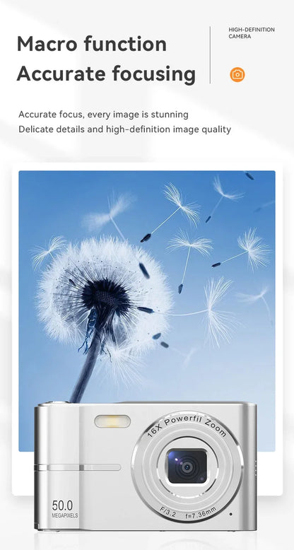 Xiaomi 4K Digital Camera 50MP 16X Student Camera Outdoor Anti-Shake Digital Video Camera Flash Video Recorder Small Video Camera.