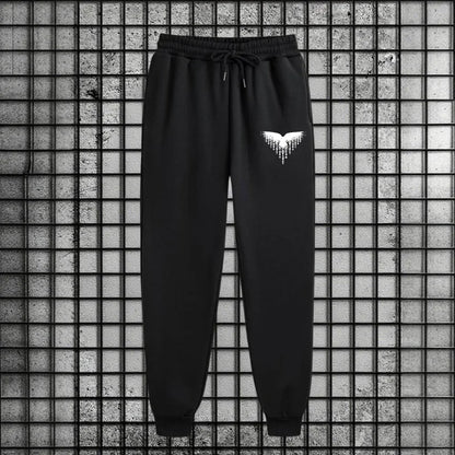 Ancient Viking Raven Print Hoodie Sweatpants Autumn Winter Daily Casual Sporty Jogger Set Urban Fashion Men's Zipper Tracksuit.