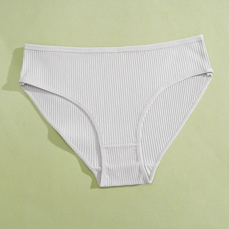 5PCS Women's Cotton Panties Sexy Low Waist Briefs Striped Underpants Female Comfortable Stretch Lingerie Ladies Soft Underwear