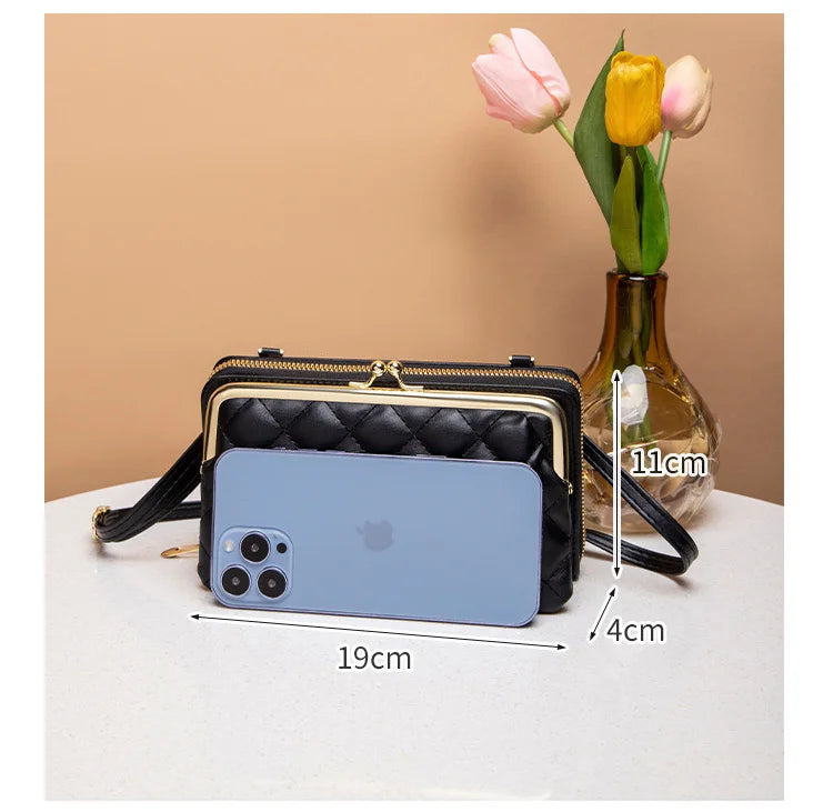 Fashion Women Luxury Leather Single Shoulder Bags Ladies Large Capacity Crossbody Mobile Phone Purse Female Messenger Wallet.