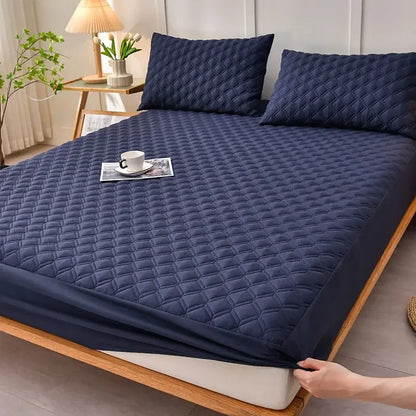 WASART Waterproof mattress protector cover quilted thicken elastic fitted sheet style couple double bed protection pad king size