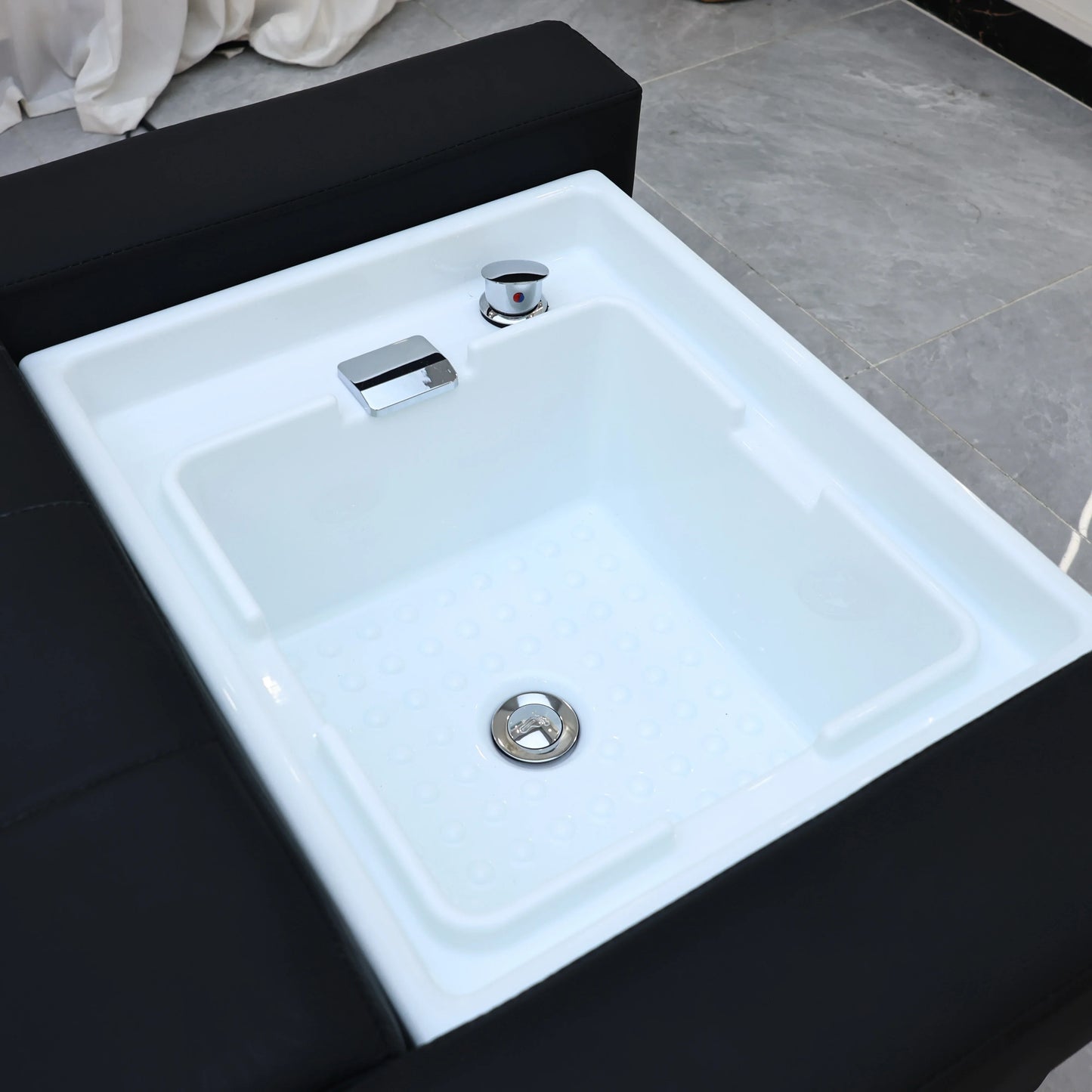 XinSheng Elektrisch verstellbares Lift-Shampoo-Bett, Massagetisch, All-in-One-Salon-SPA-Massagebett mit Haarwaschbecken und Fußbad