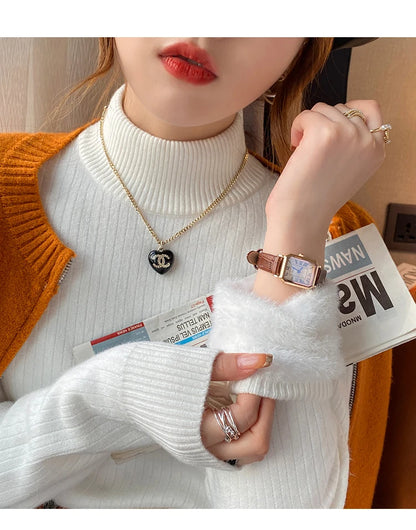 Women's Turtleneck Sweater Winter 2025 Retro with Velvet Lining Thickened Inner Wear Thermal Knitting Bottoming Shirt Pullovers