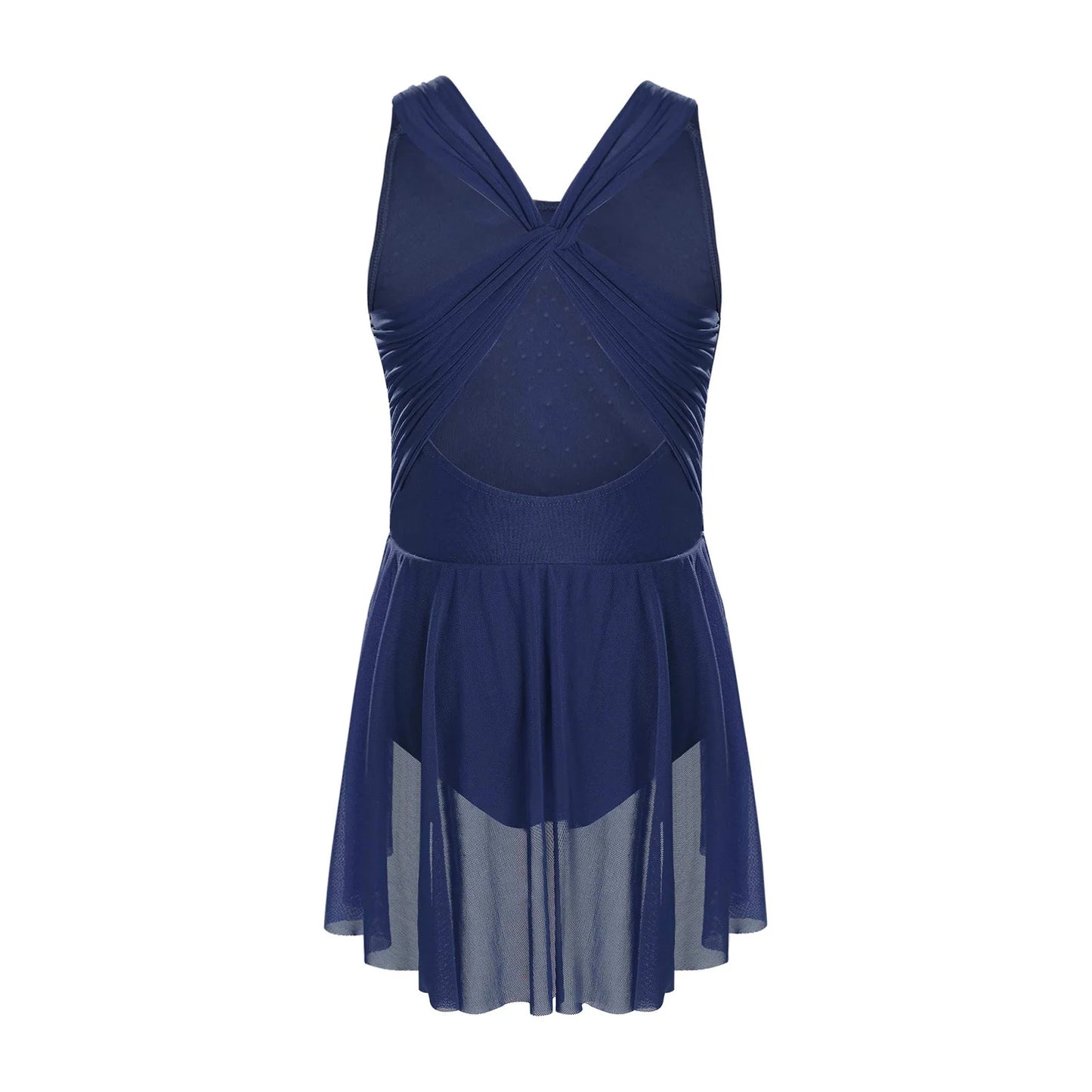 Kinder Mädchen Ärmellose Ausschnitt Strass Eiskunstlauf Trikot Kleid Lyrical Dance Gymnastik Akrobatik Leistung Kostüm