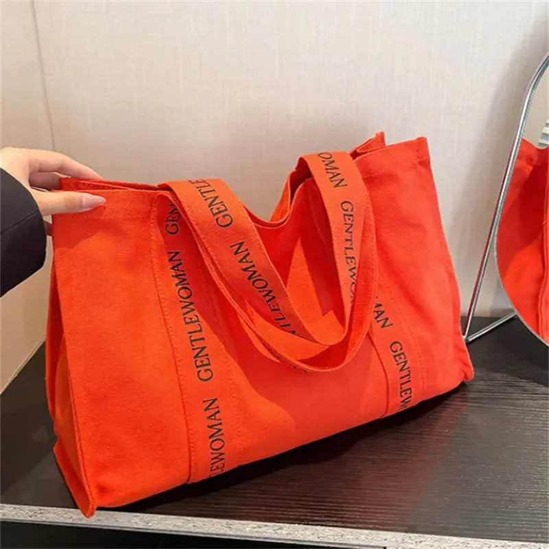 100pcs Custom Logo Fashion Tote Canvas Bags Active Lifestyle Sporty Cotton Handbag for Gym.