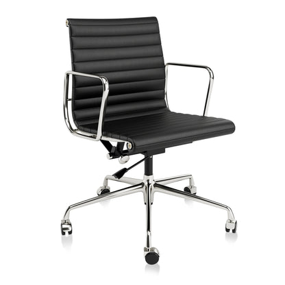 Weiße Drehstühle aus echtem Leder mit mittlerer Rückenlehne, ergonomischer Bürostuhl, verstellbarer drehbarer Gaming-Stuhl aus Leder, gerippter Bürostuhl