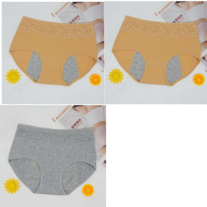 3 Pcs Women's Cotton Briefs Menstruation Underwear Leak Proof Sanitary  With Menstrual Bamboo Fancy Low Waist Slimming Panties