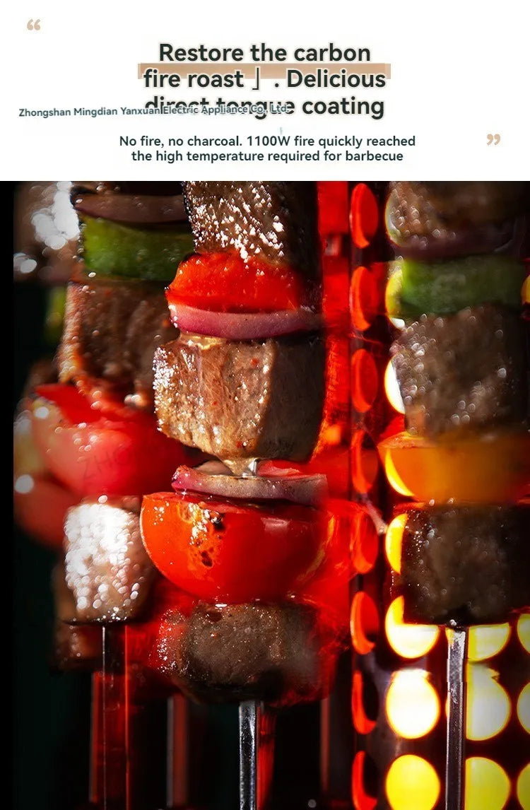 Non-smoking Automatic Rotating Household Electric Barbecue Oven Large Capacity Camping Multi-function