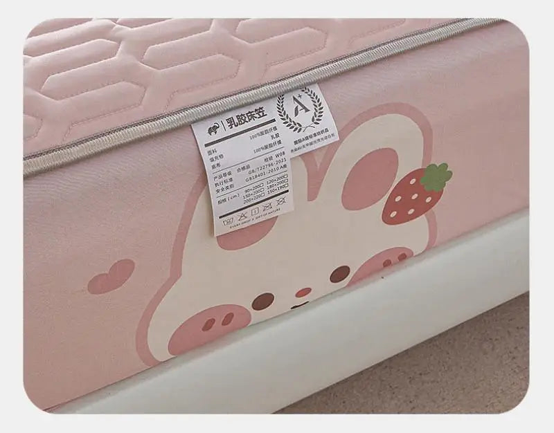 Cartoon Cute Pattern Cooling Fitted Sheet Single Natural latex fabric Soft cushion for Bedding Slow rebound Non-Slip Mattress