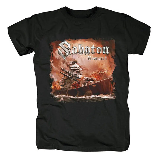 Swedish Sabaton Black Wolf Band Power Metal Album Cover Print Rock Festival Wear T-Shirt.
