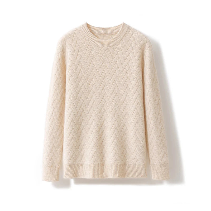 Men 100% Merino Wool New O-Neck Fashion Solid Color Sweater Long Sleeves Pullover Cashmere Soft Warm Comfortable Clothing Top.