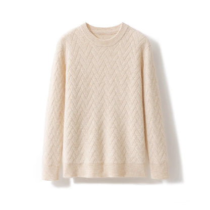 Men 100% Merino Wool New O-Neck Fashion Solid Color Sweater Long Sleeves Pullover Cashmere Soft Warm Comfortable Clothing Top.