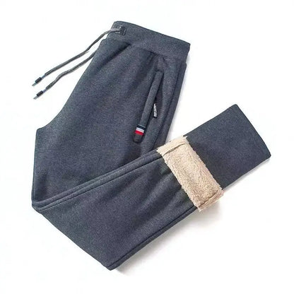 Winter Lambswool Warm Casual Pants Men's Fitness Jogging Sweatpants Male Solid Drawstring Bottoms Fleece Straight Trousers M-5Xl.