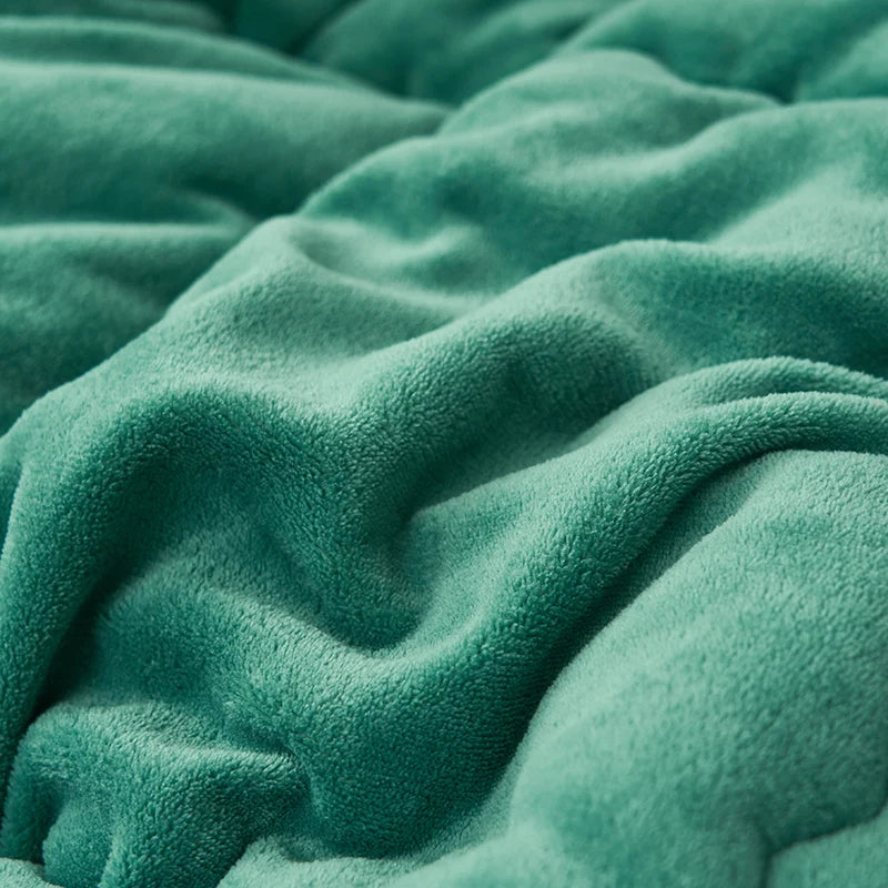 New Milk Velvet Soybean Comforter Grey Winter Keep Warm Duvet Solid Quilt Soft Fleece Thickened Blanket Drop Shippping Full