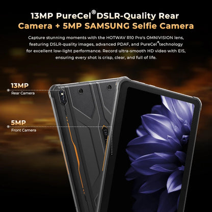 HOTWAV R10 Pro Rugged Tablet Android 14 10.1'' HD+ 13MP Camera Pad 10800mAh Battery 8GB 256GB 8-core OTG Charging Tablet PC.