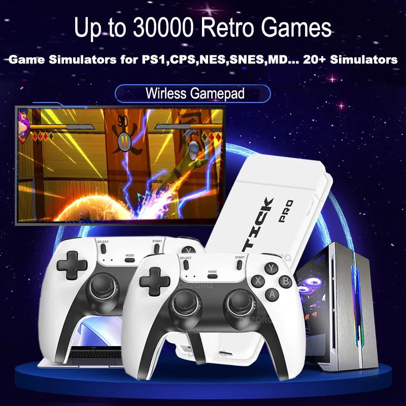 M15 Game Stick Pro Mini TV Handheld Game Console Wireless Gamepads Video Game 64G 20000+ Retro Game for PS1 NES SNES.