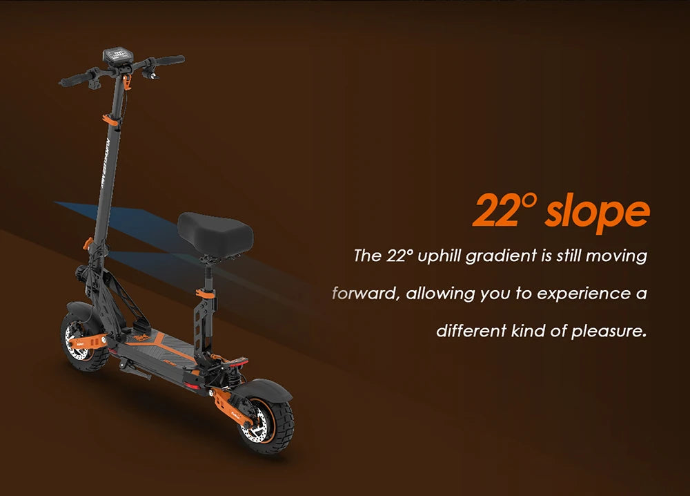 KuKirin G2 Max Electric Scooter 10 "Off-road Tire 1000W 55 Km/h Max Speed 48V 20.8Ah 70km Range Detachable Seat Adjustable Heigh.