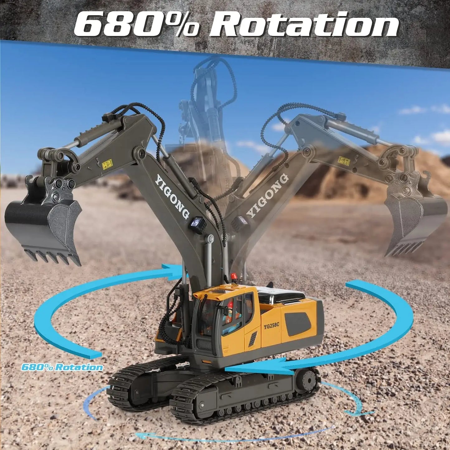 RC Excavator 1:20 Remote Control Truck 2.4G RC Crawler Engineering Vehicle Truck Radio Control Children's Day Christmas Gifts.