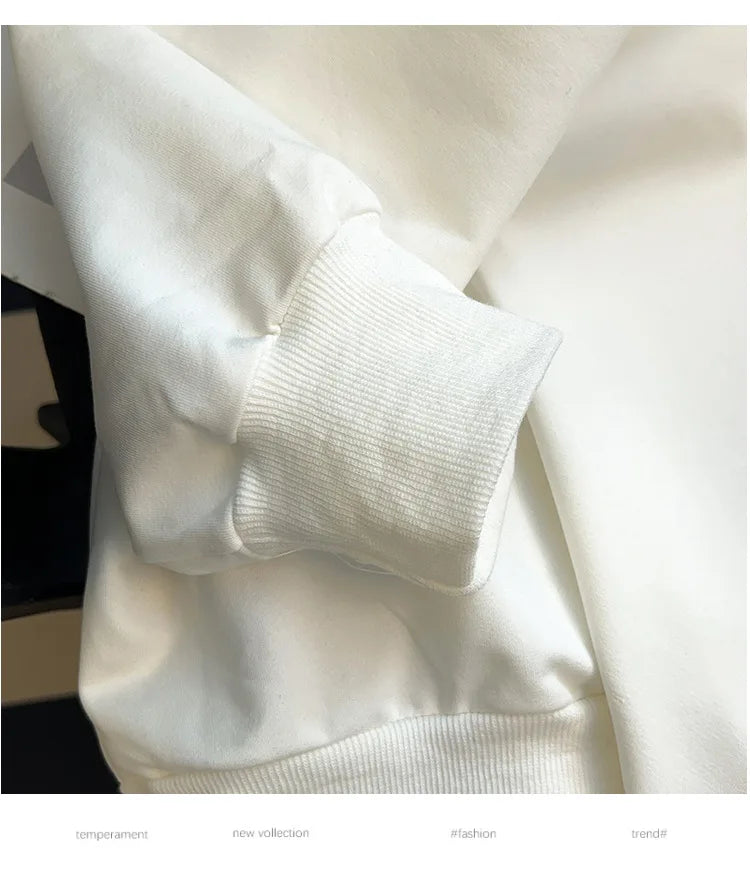 175kg plus size Damen büste Frühling Herbst loses Sweatshirt bedrucktes Buchstaben oberteil schwarz weiß 6xl 7xl 8xl 9xl 10xl 11xl.