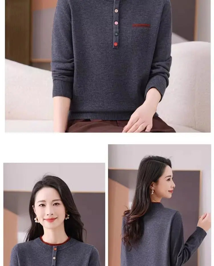 Frauen Kleidung Lose Mode Pullover Herbst/Winter Warme Elegante Gestrickte Langarm Pullover Dame Casual Oansatz Alle-spiel top.