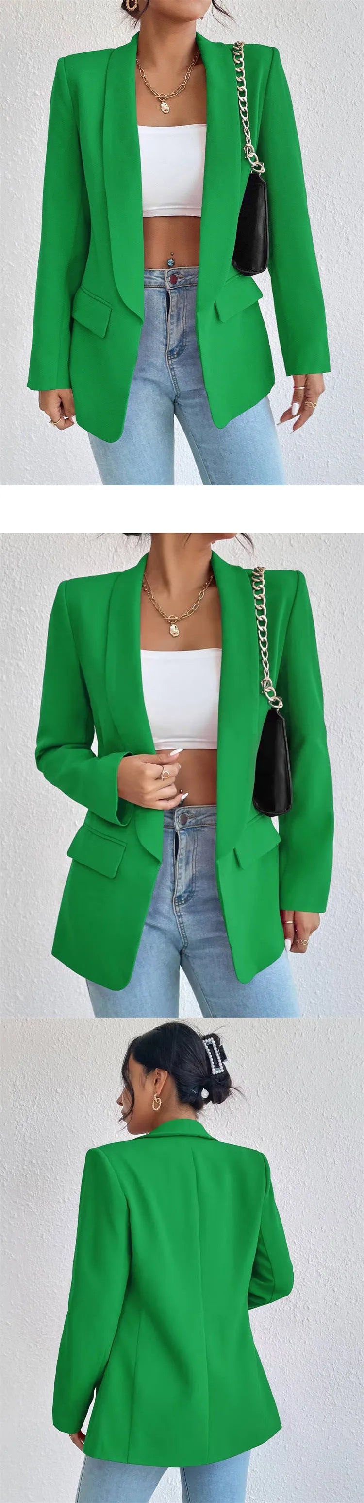 Koreanische Beliebte Rosa Neue Oberbekleidung Frauen 2024 Mode Weiblichen Frühling Jacke Casual Langarm Schwarz Blazer Mäntel.