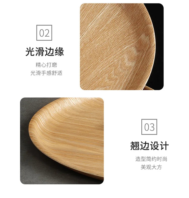 Wooden Dinner Plate Round Dessert Plate Wood Plate Coffee Cake Tray Bakery Bread Display Tray Kitchen Tableware Accessories.