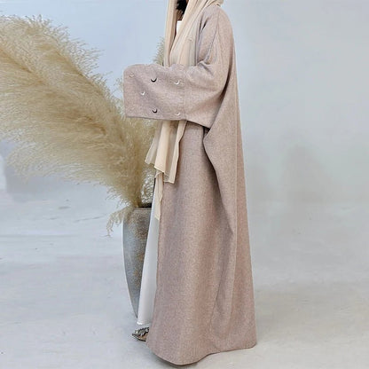 2025 Ramadan Khimar Abaya Saudi-Arabien Türkei Islam Stickerei Mond Muslimischen Strickjacke Kleid Gebet Kleidung Kleider Für Frauen.