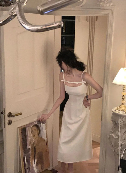 Sommer y2k Spaghetti träger Abend party Kleider solide elegante ärmellose sexy A-Linie kurzes Kleid ein Stück Vestido Mujer.