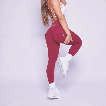 Women Bum Leggings 2025 Women High Waist Tights Pants Peach Hips with Pockets Women Workout Gym Leggings Yoga Pants.