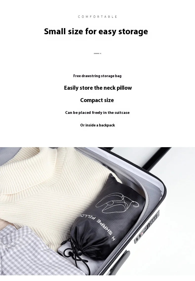 Outdoor U Shaped Memory Foam Neck Pillow Adjustable Portable Multifunctional Airplane Sleeping Support Massage Protection Pillow.