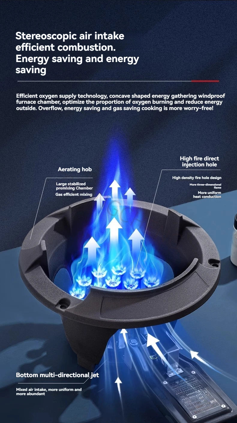 Low-pressure Fierce Fire Stove Single Commercial Gas Stove with Flameout Protection Liquefied Gas Stove Low-pressure.