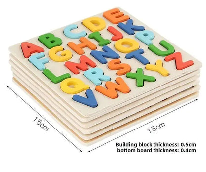 Montessori Toys Letter Numbers Wooden Puzzle Sorting Math Bricks Preschool Early Learning Educational Toys for Children.