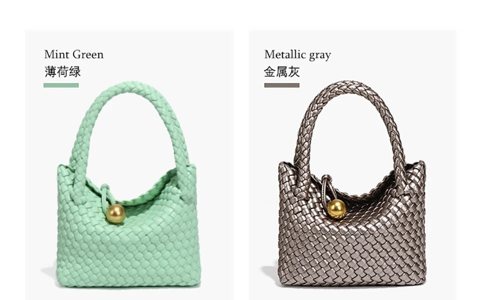 Woven Shoulder Bag for Women Crossbody Tote Bag for Women Small Handbag Vegan Leather Purse Tote Handbag Hobo Bag.