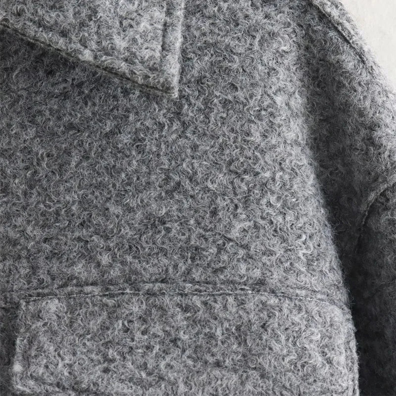 MUJER Kurze Tweed-Jacken für Damen, Herbst-Winter-Kurzmanteljacke, Damen-Reißverschluss-Crop-Jacke für die Halbsaison, Damen, neu in Oberbekleidung.