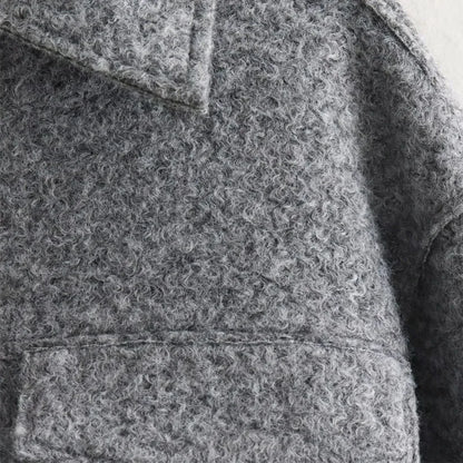 MUJER Kurze Tweed-Jacken für Damen, Herbst-Winter-Kurzmanteljacke, Damen-Reißverschluss-Crop-Jacke für die Halbsaison, Damen, neu in Oberbekleidung.